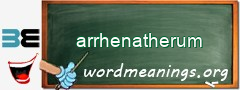 WordMeaning blackboard for arrhenatherum